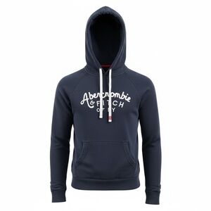 Abercrombie & Fitch NY Embroidered Logo Hoodie Sweatshirt Youth Large Navy Blue